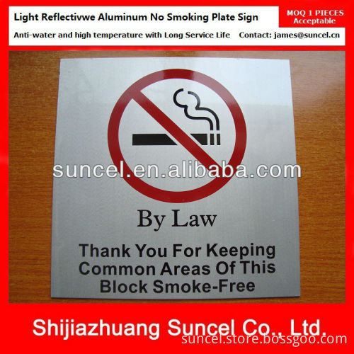 Light Reflective Aluminum No Smoking Sign Plate